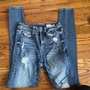 Classic Distressed Denim Skinny Jeans